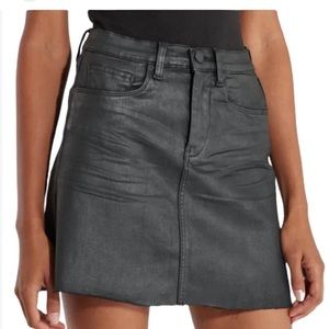 BLANK NYC Black wax coated denim skirt, 27